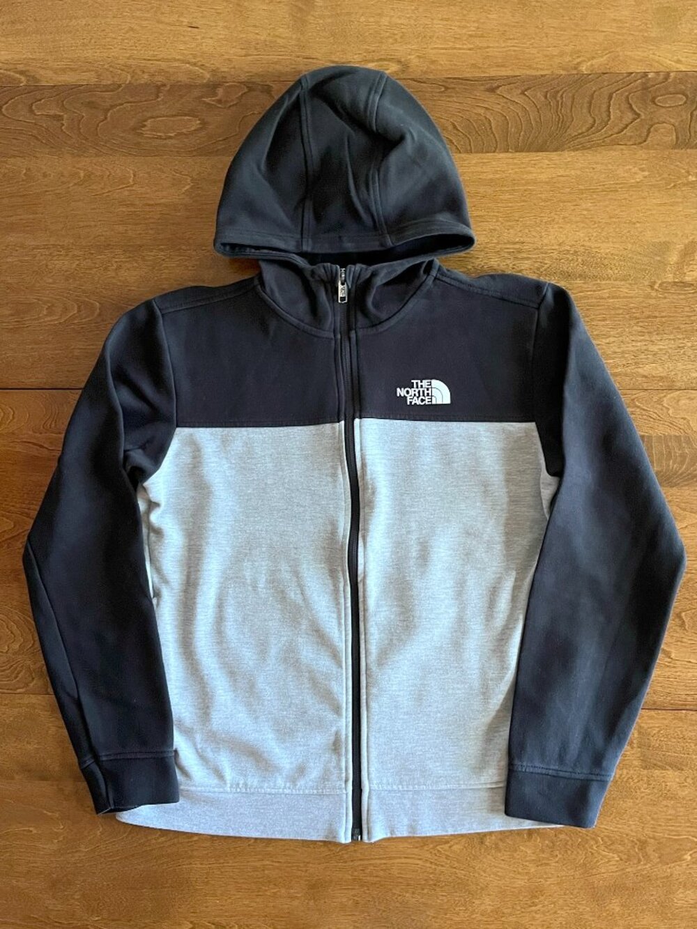 The North Face black and gray jersey hoodie XL 14/16